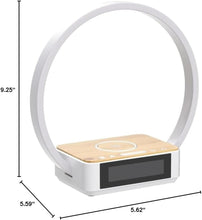 Load image into Gallery viewer, Modern Bedside Lamp with Alarm Clock, 3 Brightness Levels &amp; Wireless Charger