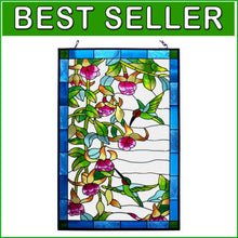 Load image into Gallery viewer, Vibrant Hummingbird Stained Glass Suncatcher - Perfect Gift for Bird Lovers
