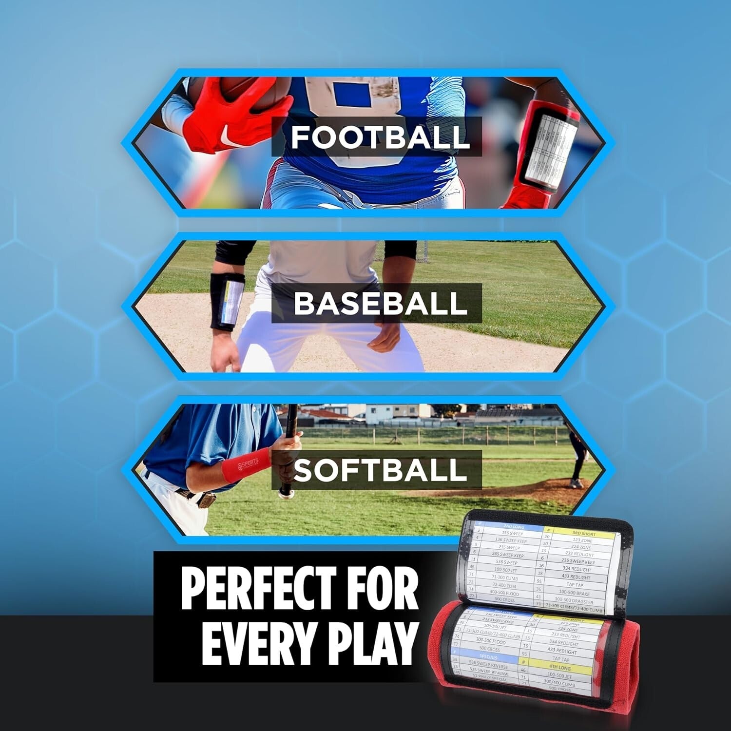 Flexible Silicone Football Play Wristbands - Pack of 10 for Coaches and Players