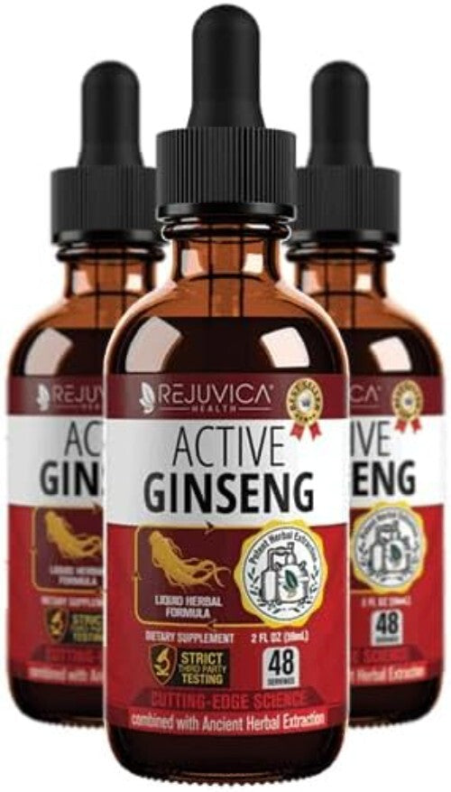 Easy-To-Use Active Ginseng Liquid - Natural Energy & Vitality Boost (3 Bottles)