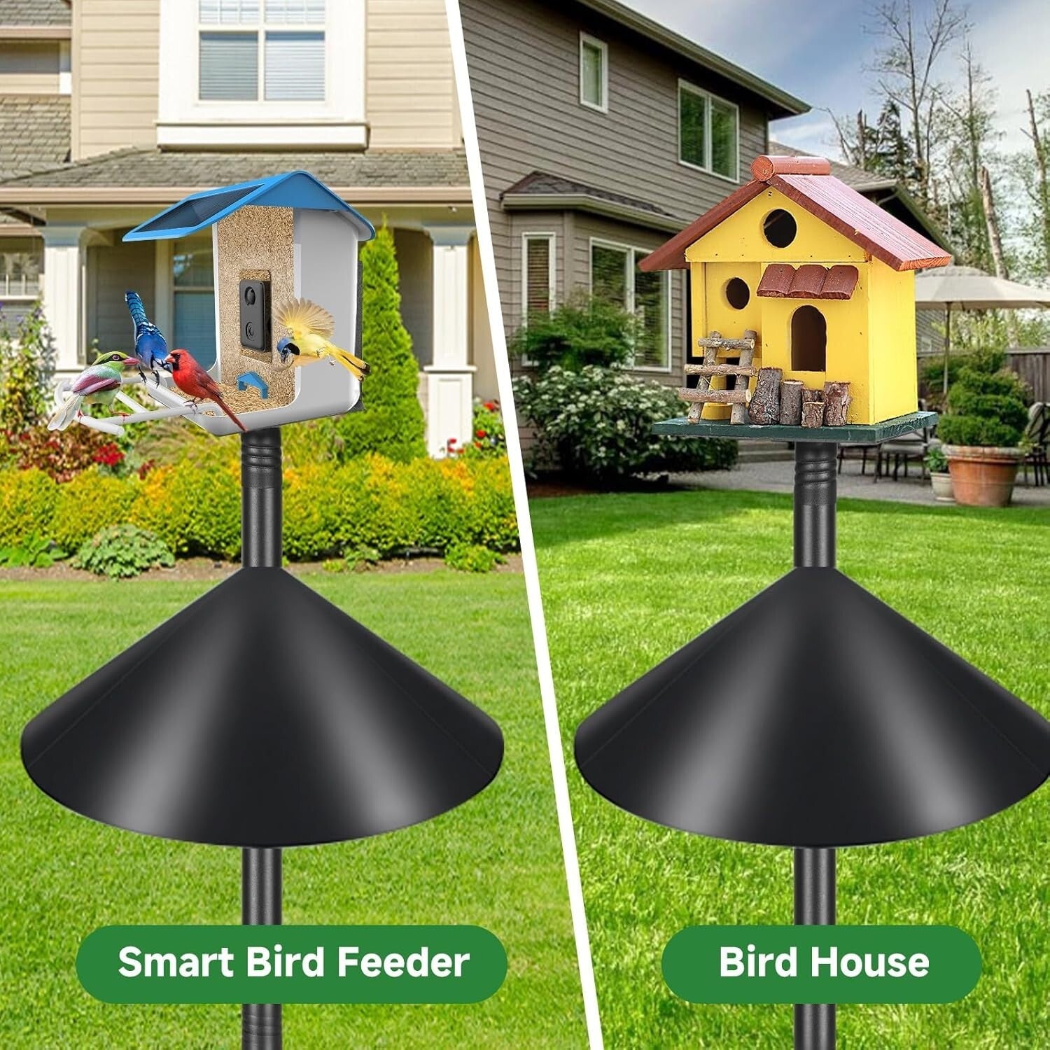 79-Inch Adjustable Height Metal Bird Feeder Pole - Squirrel Proof & Heavy-Duty