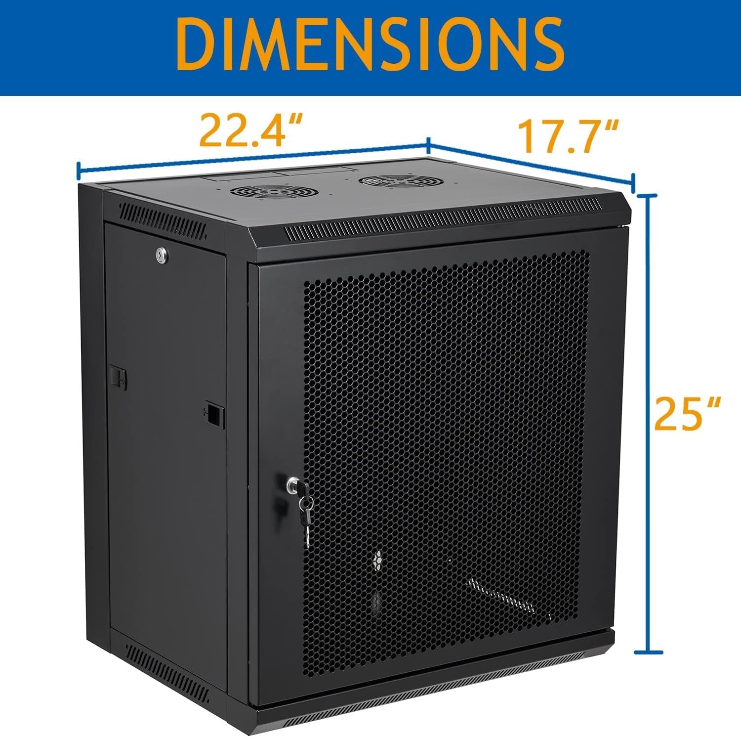 12U Wall Mount Server Cabinet with Locking Door for Secure Network Storage