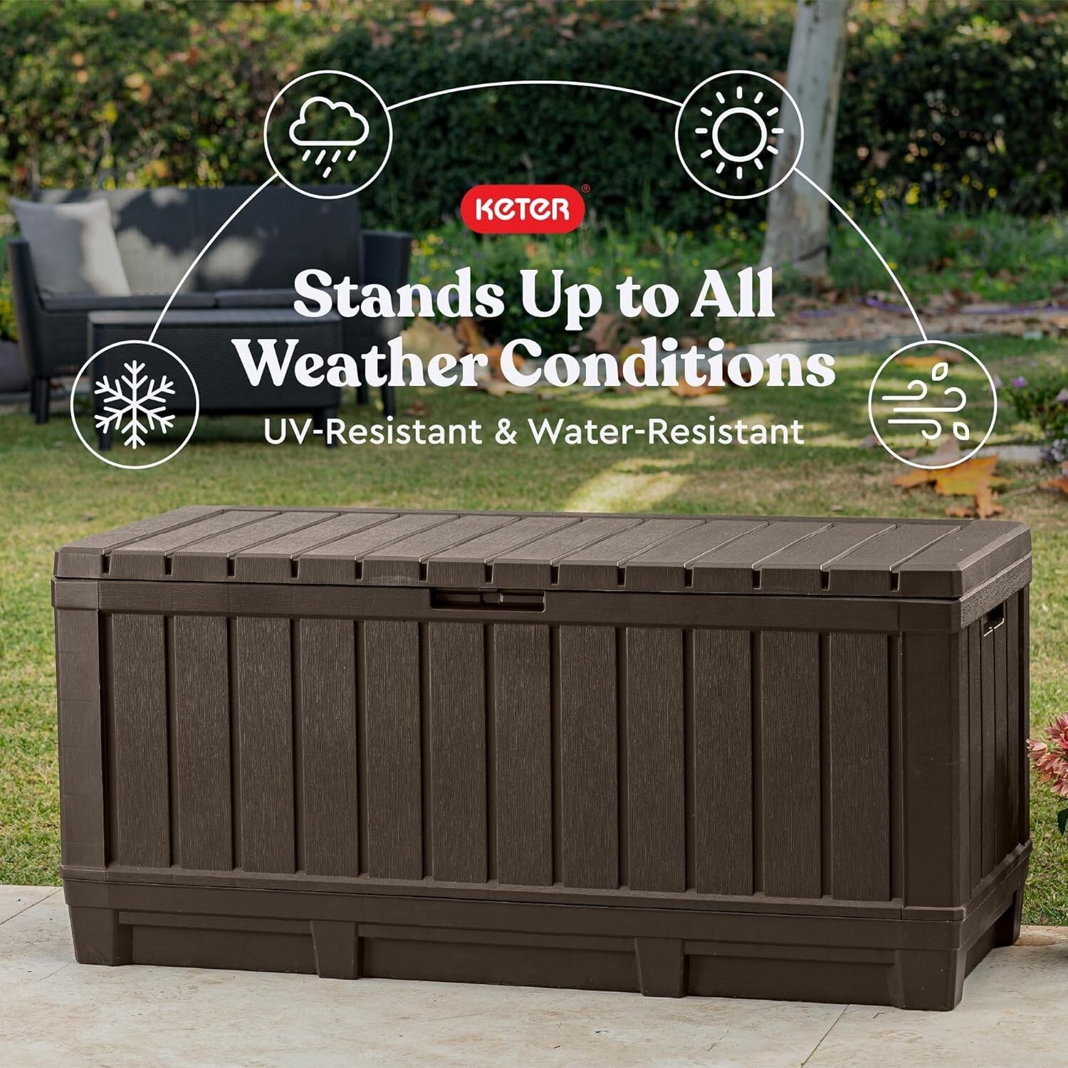 Durable Weather-Resistant Deck Box with 92-Gallon Capacity for Patio Accessories