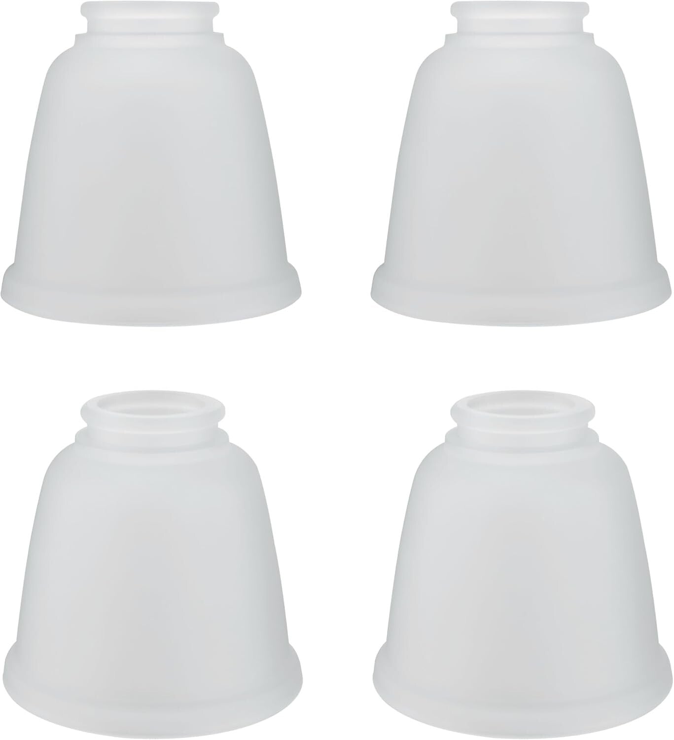 Durable 4-Pack Frosted Glass Shades for Ceiling & Pendant Lamps - Transitional