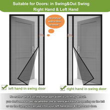 Load image into Gallery viewer, Reversible 39x80 Inch Fiberglass Magnetic Screen Door - Keep Bugs Out, Black