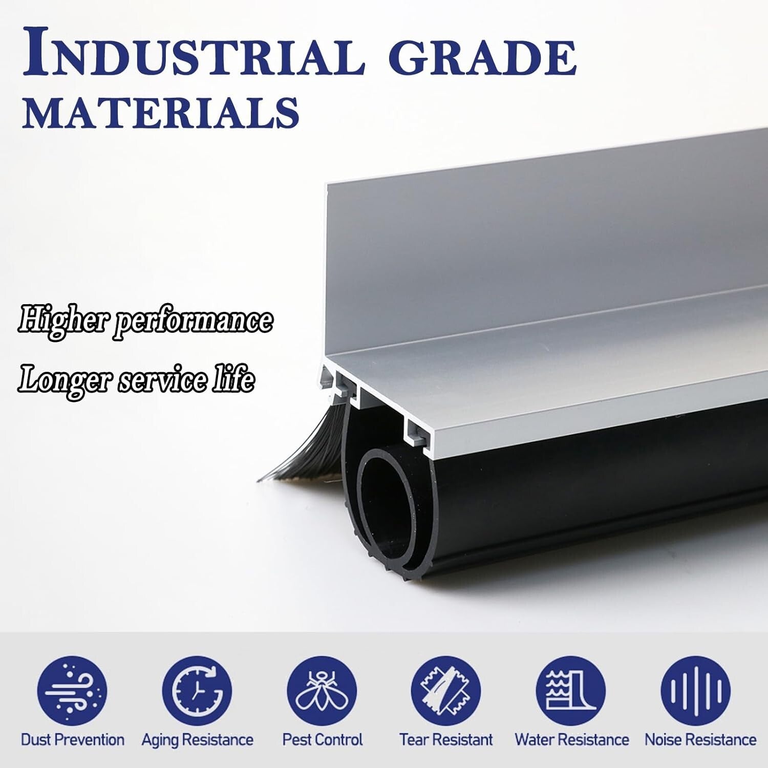 Universal 10ft Garage Door Weather Stripping Kit with EPDM Rubber & Brush Seal