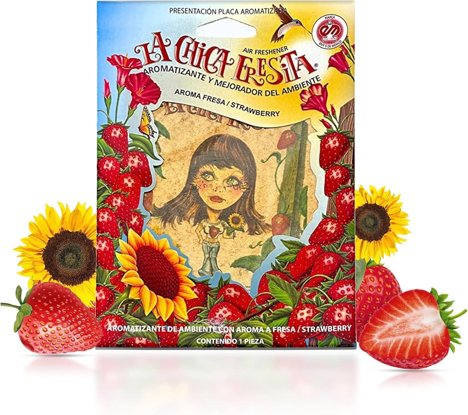 50 pcs Long-Lasting Strawberry Air Fresheners - La Chica Fresita, Multicolor