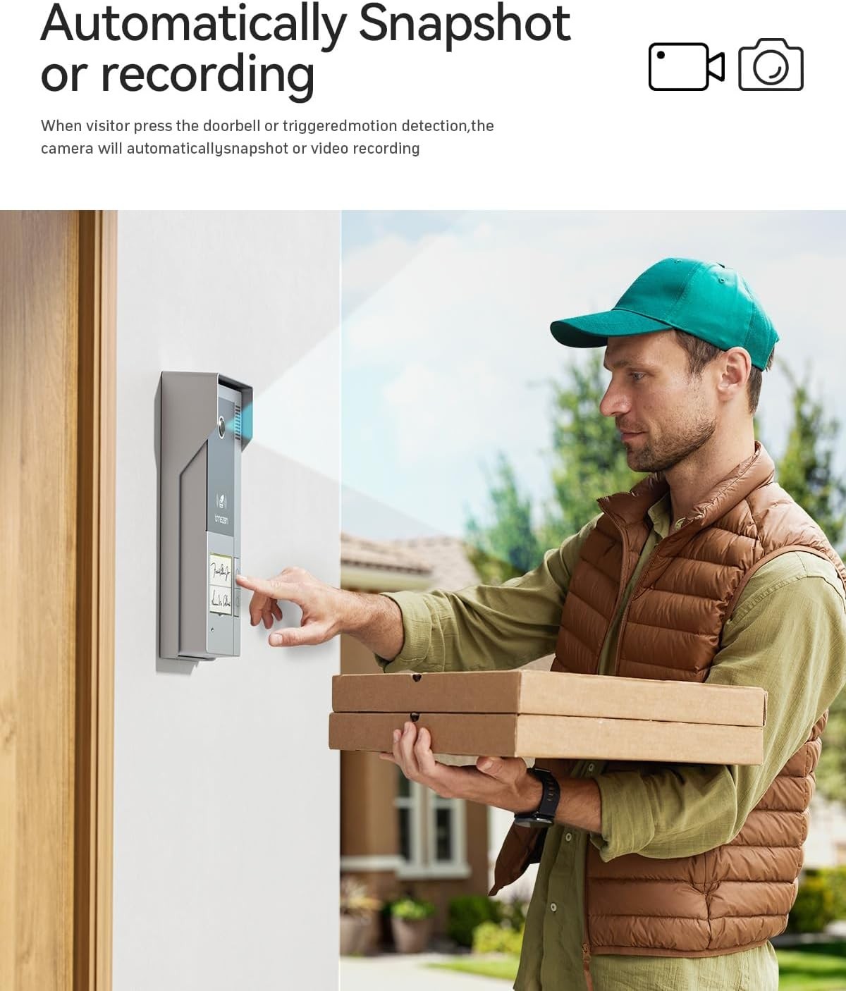 7" HD Touchscreen Video Intercom with Dual-Way Communication & Doorbell Camera