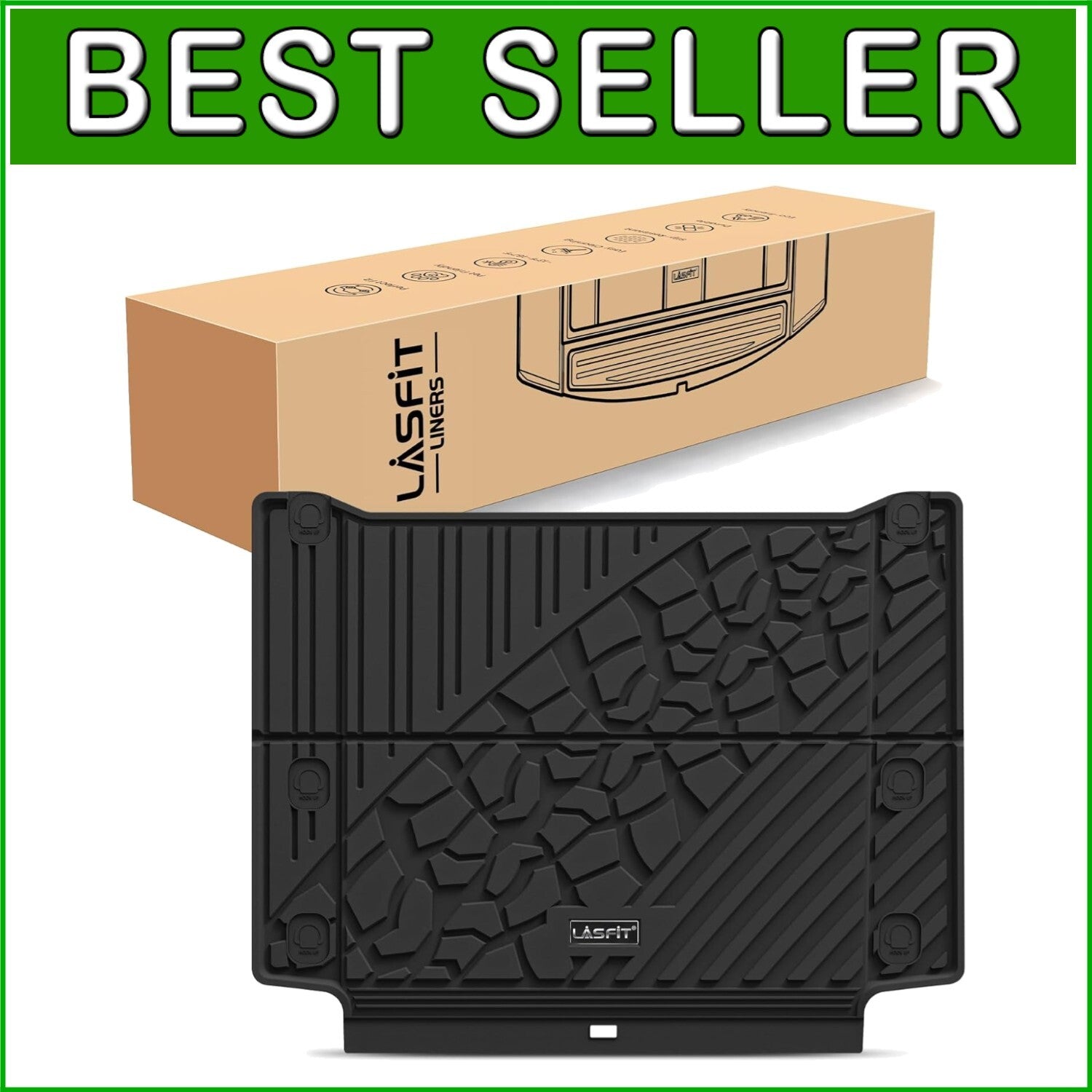 Durable All-Weather Cargo Mat for Jeep Wrangler Unlimited 4XE 2021-2025 Edition