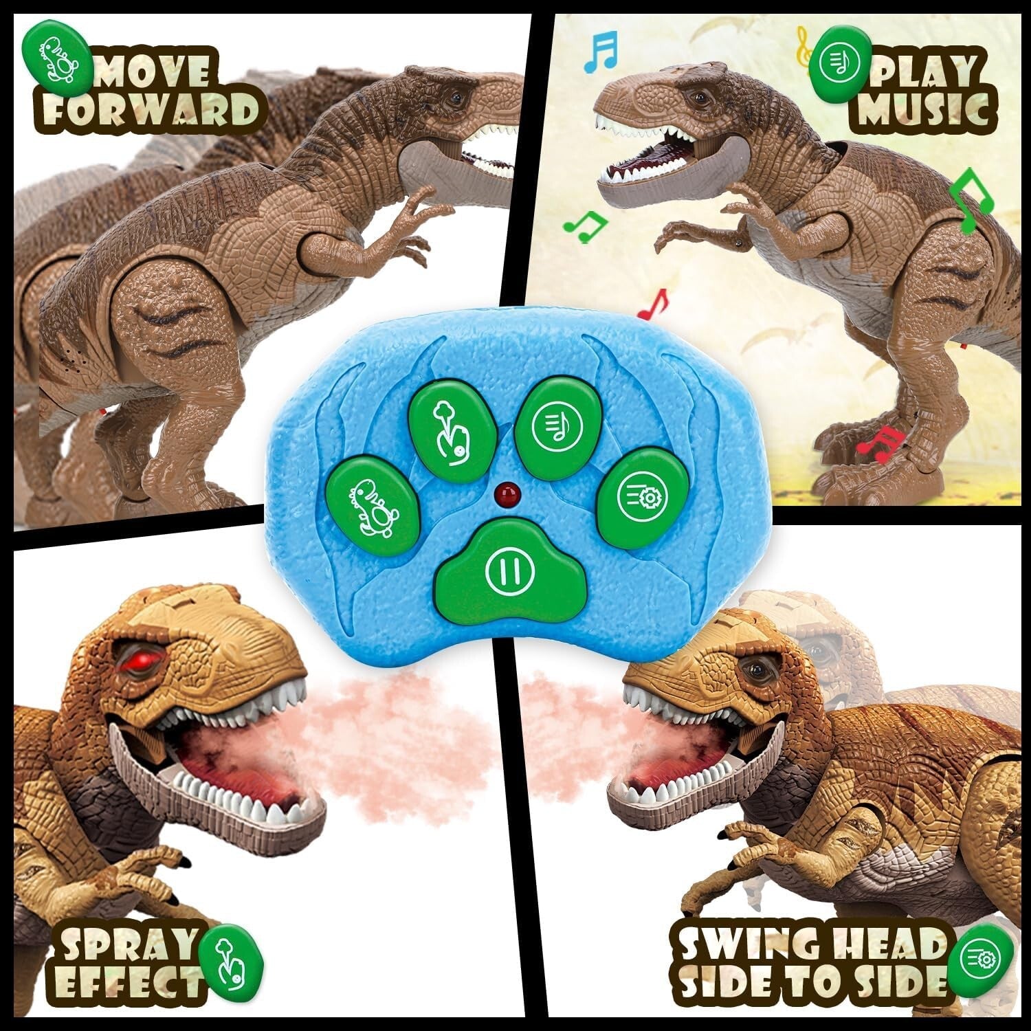 Durable Remote Control Dinosaur with Bonus Mini Dinosaurs - Great for Kids 3-7