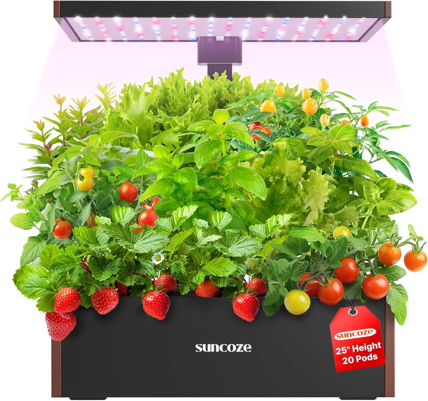 Complete Hydroponics Garden Kit - 20 Pods, Light Timer & Water Level Indicator
