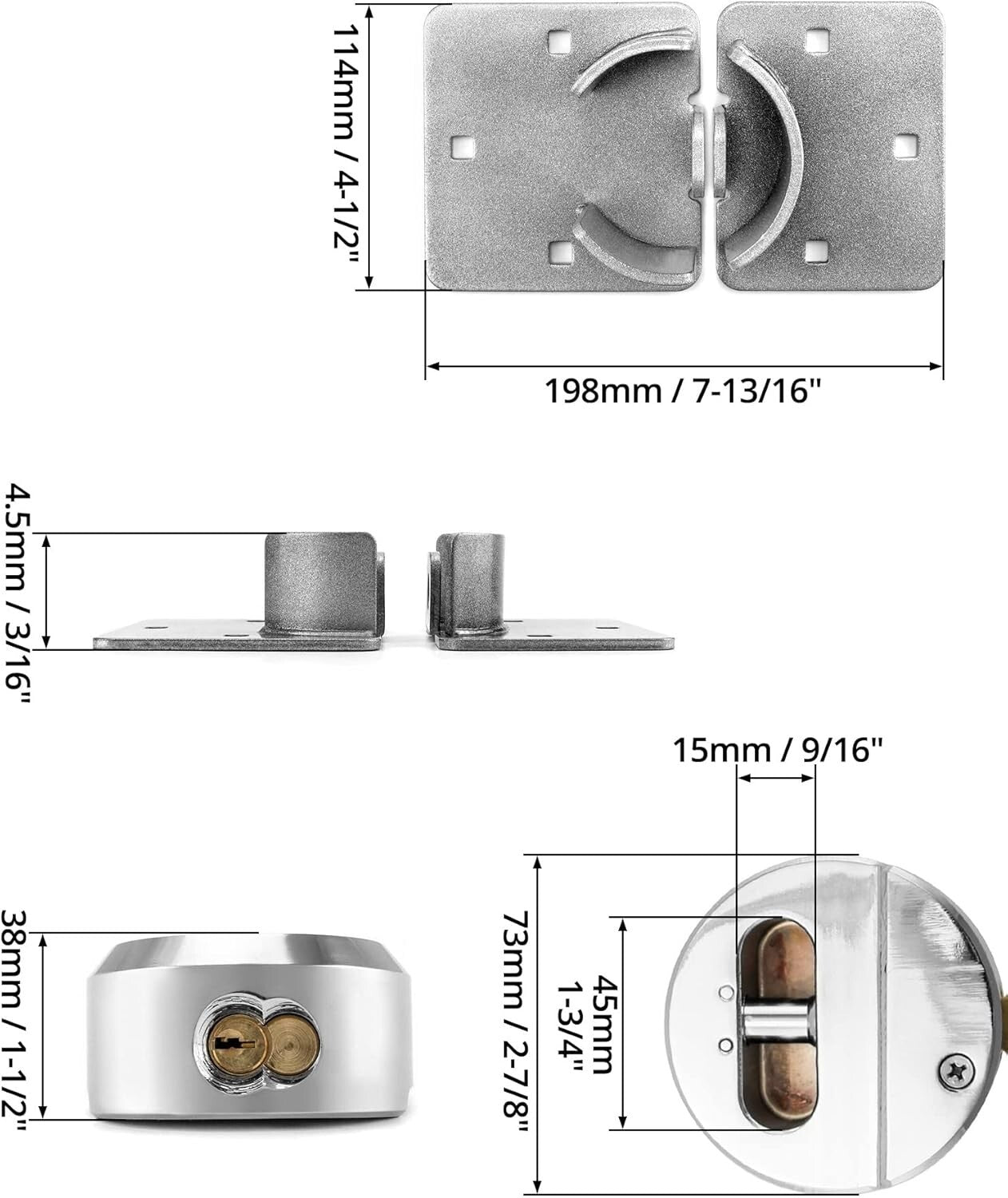 Compact Heavy Duty Puck Lock and Hasp Set - Secure Your Trucks and Gates Today