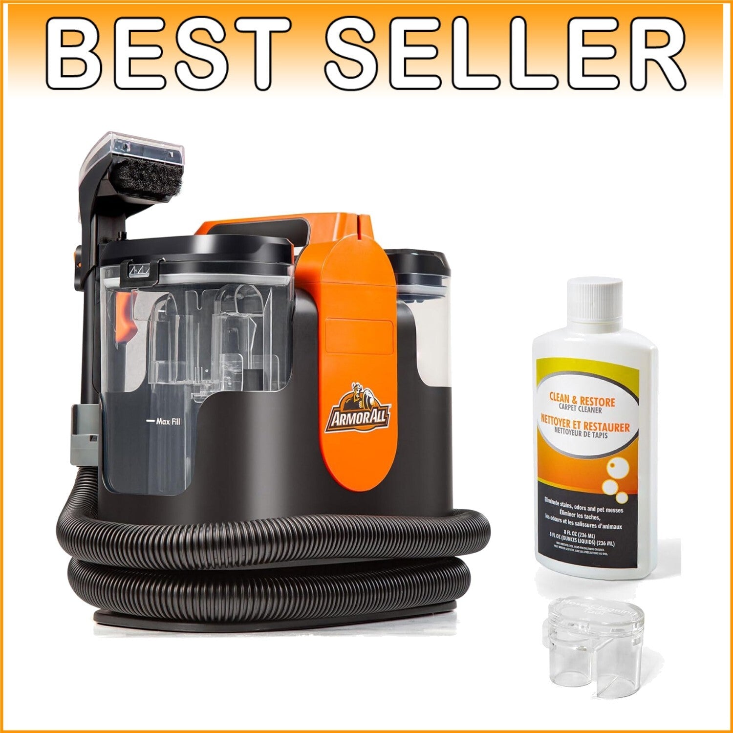 Effortless 0901 Upholstery Cleaner with Accessories - Ideal for Cars and Couches