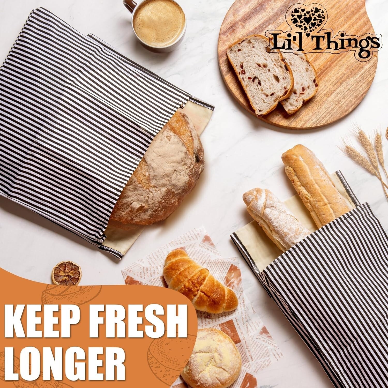 Durable Beeswax Coated Bread Bags - Stylish and Reusable | 2 Sizes Available