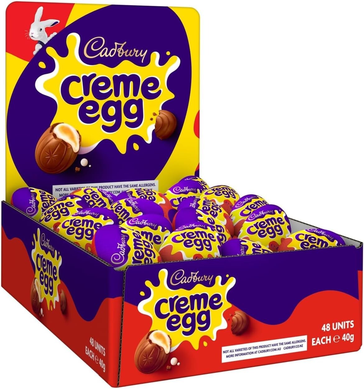 48 Pack of Creme Eggs - Vegetarian Milk Chocolate Eggs for Easter Celebrations