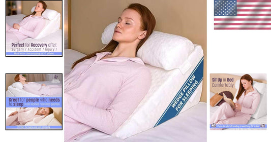 Breathable Large Wedge Pillow with Adjustable Head Support - Smart Recovery Aid