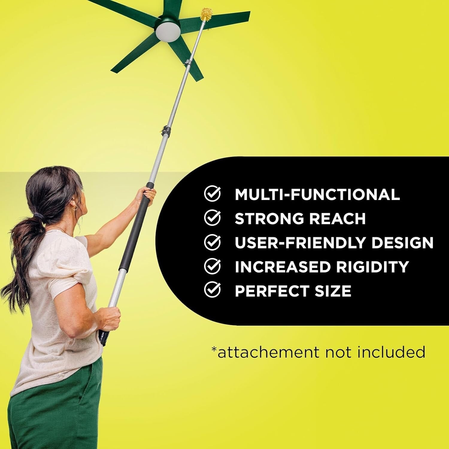 DOCA High Reach Telescoping Cleaning Pole 7-30 Ft - For Indoor & Outdoor Tasks
