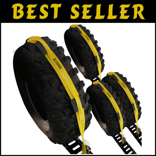 11' x 2" E-Track Car Straps - Secure 4-Pack with Rubber Blocks & Ratchets