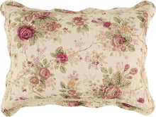 Load image into Gallery viewer, Authentic Patchwork Antique Rose Quilt Set in Ecru for Stylish Full/Queen Beds