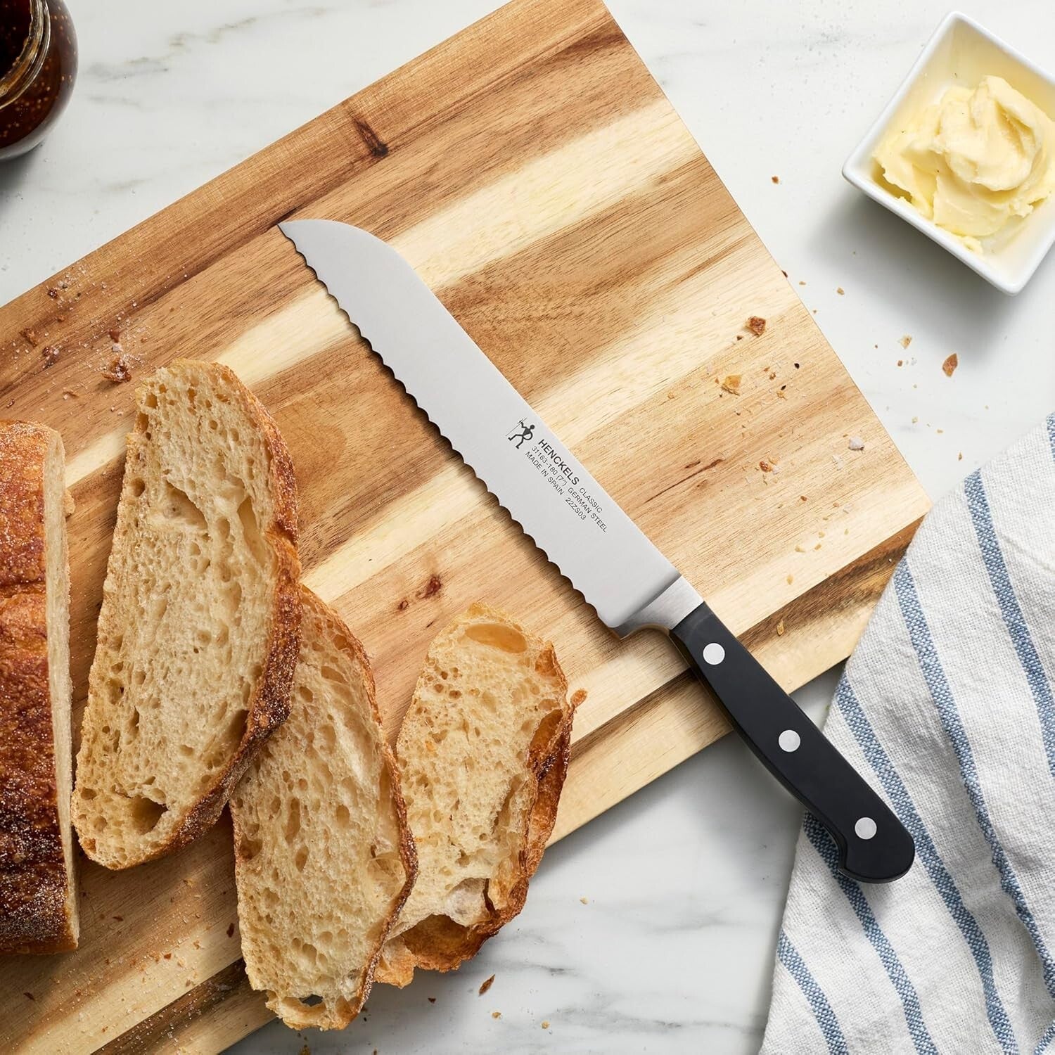 Classic 7-Inch Bread Knife - German Engineered for Precision & Durability