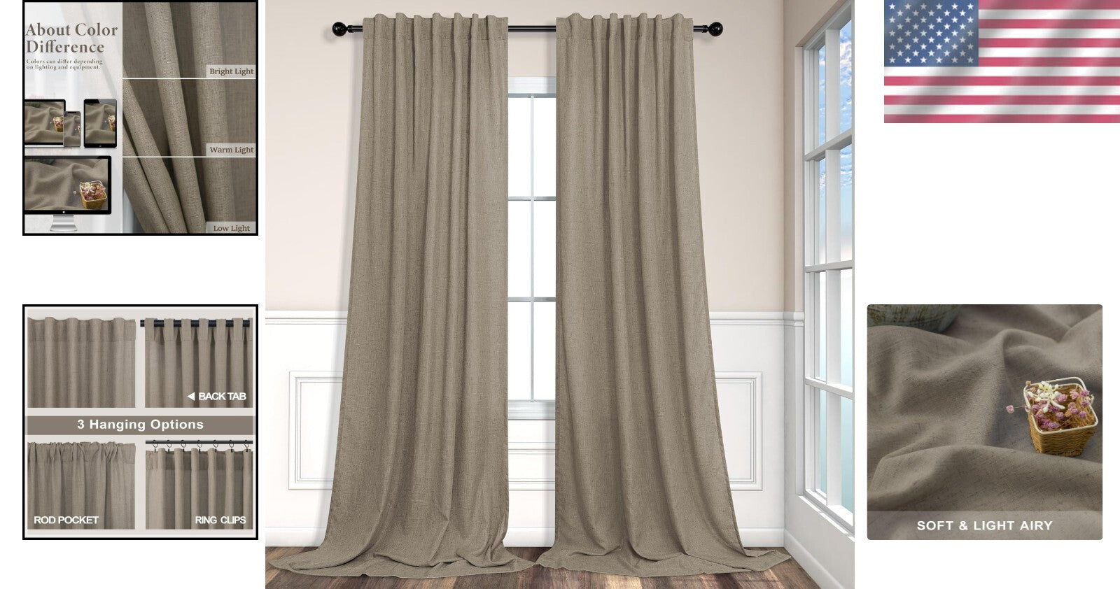 Minimalist 2 Panel Set 108" Long Curtains - Stylish Semi-Sheer for All Spaces