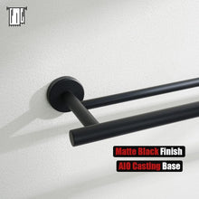 Load image into Gallery viewer, Matte Black Wall-Mount Towel Holder - 39.13 Inch Spacious Design for Bath Towels