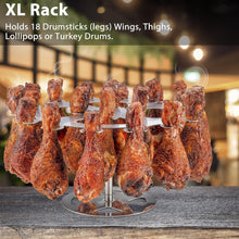 Load image into Gallery viewer, Durable 304 Stainless Steel Chicken Rack - Holds 18 Drumsticks, Wings &amp; More
