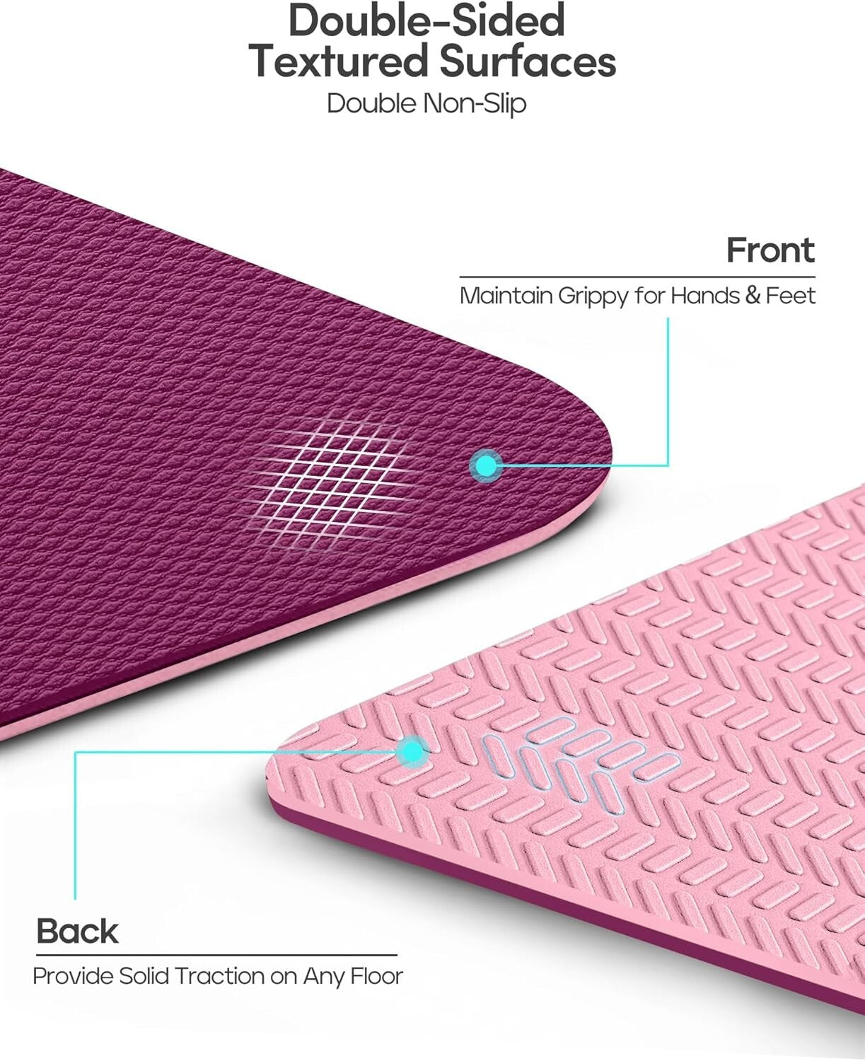 Eco-Friendly Non-Slip Yoga Mat 72"x26" with Alignment System - Comfort & Style