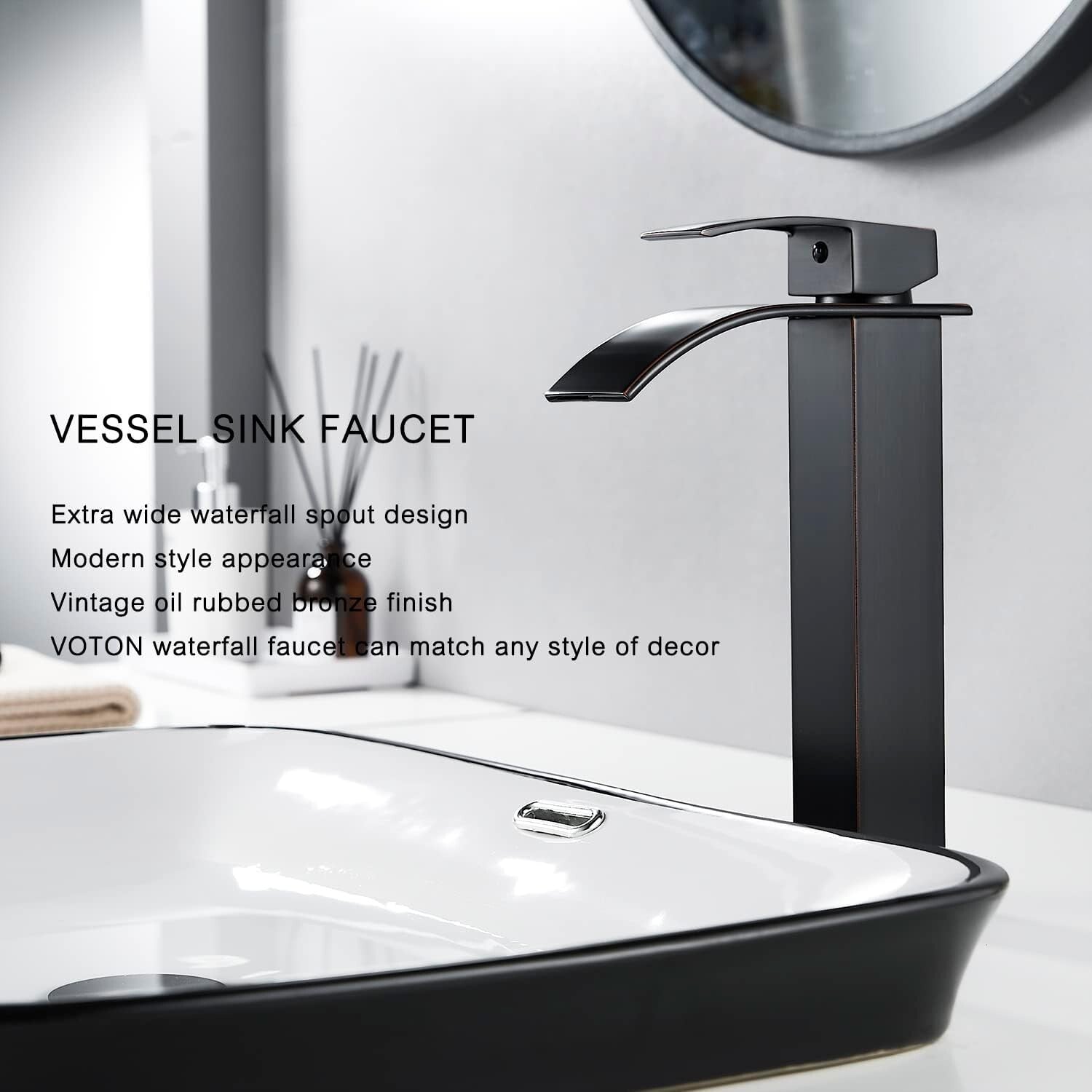 Water-Saving Oil Rubbed Bronze Vessel Sink Faucet – Elegant Bathroom Essential
