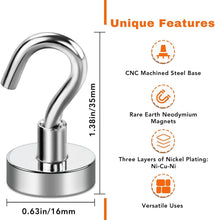 Load image into Gallery viewer, Industrial Grade Magnetic Hooks - 30LB Hold Strength, Set of 120 for All Needs