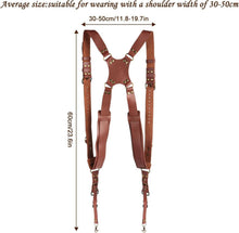 Load image into Gallery viewer, Comfort &amp; Safety: Adjustable Dual Camera Harness for Pro Photographers, Brown