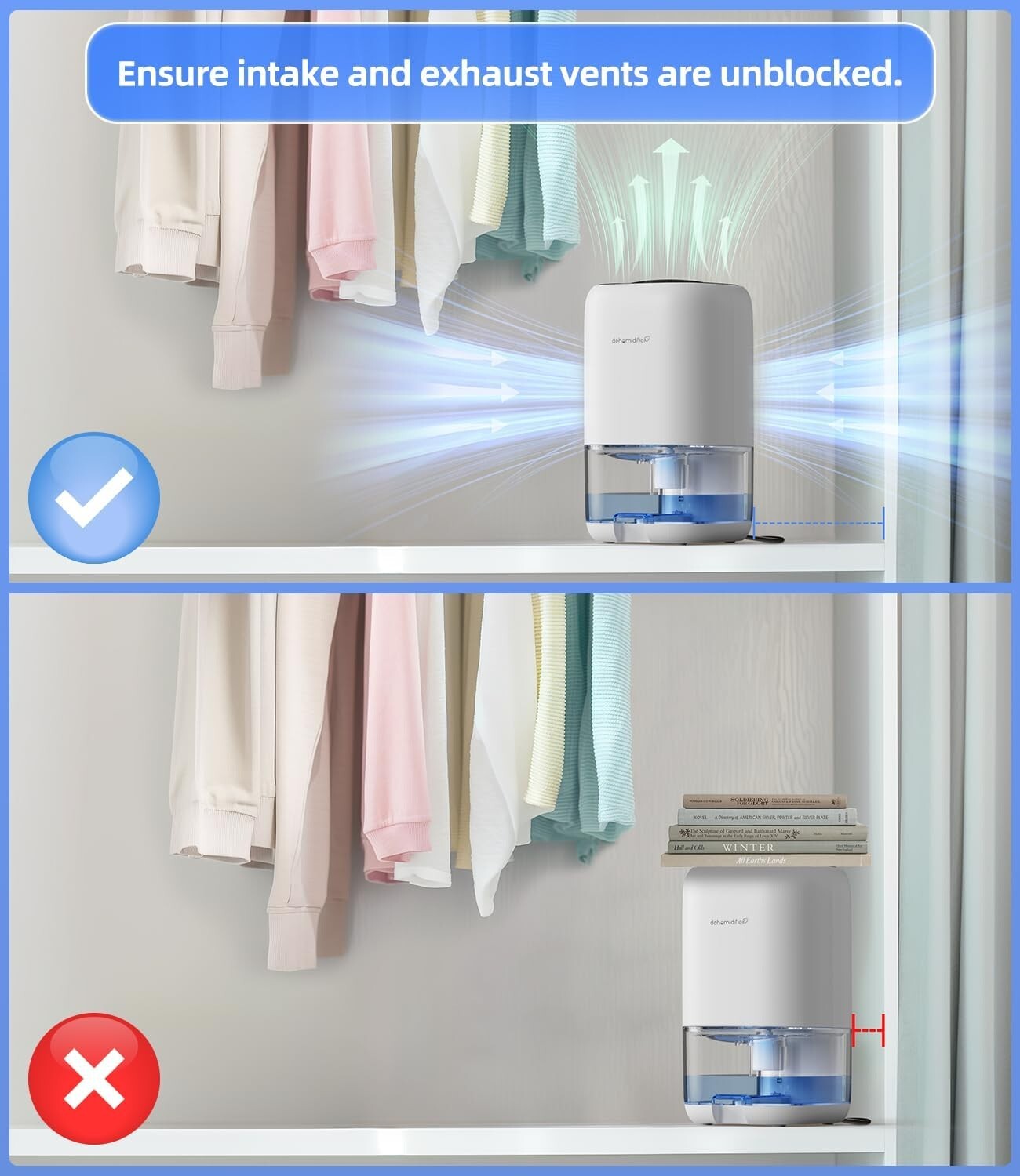 Compact 35 OZ Dehumidifier for Bedroom & Bathroom - Efficient Humidity Control