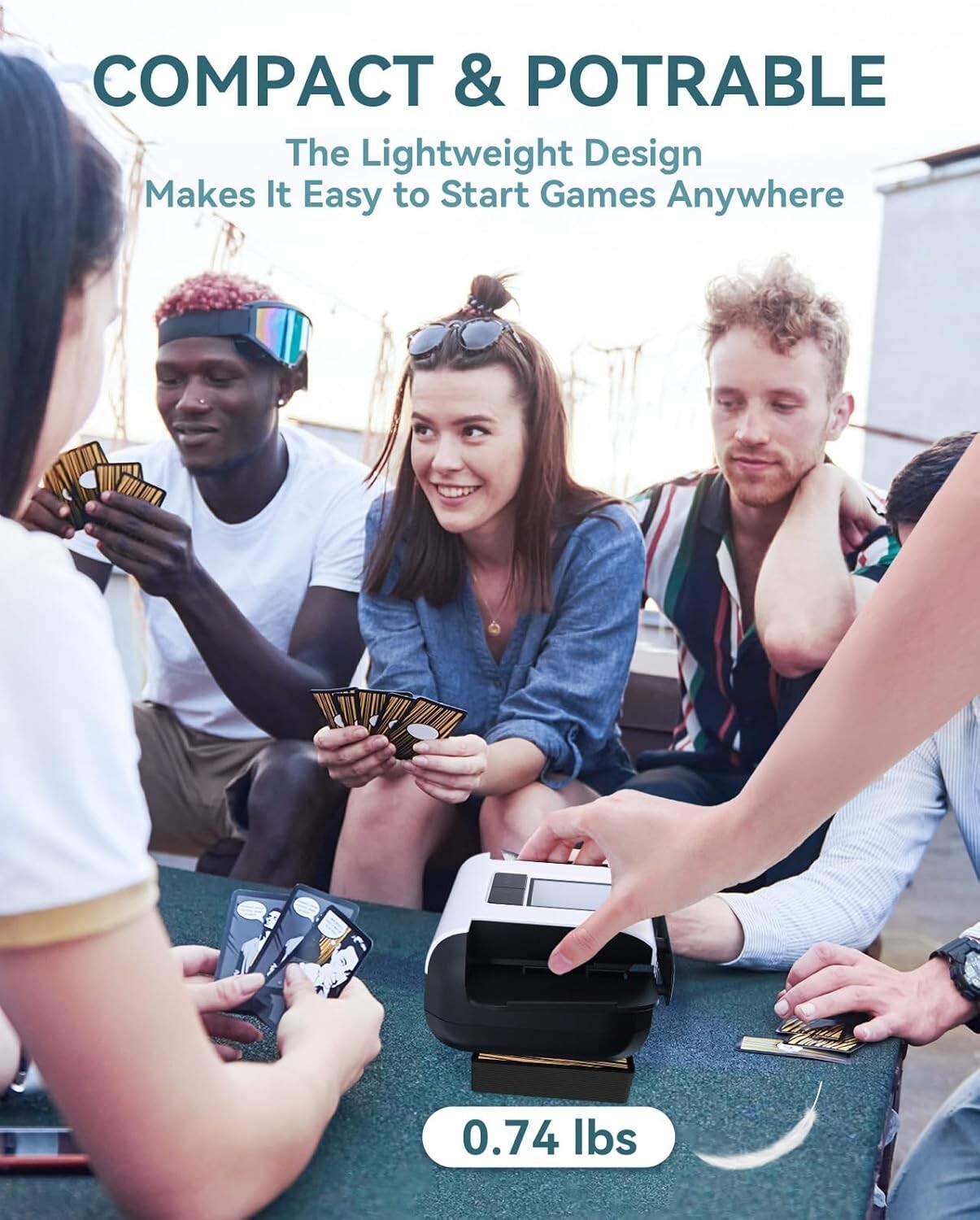 Innovative Low Noise Card Shuffling Machine - USB-C Rechargeable for Easy Use