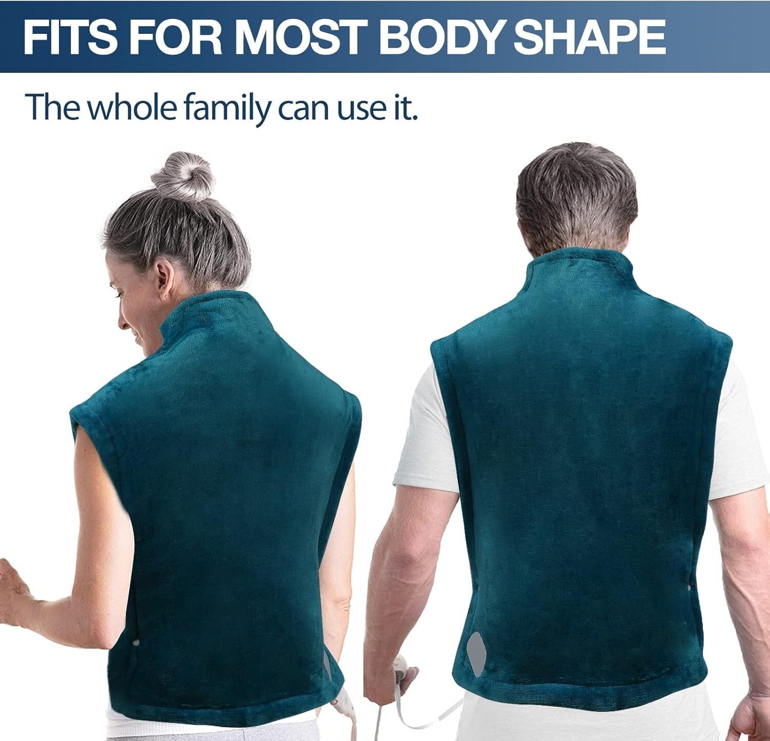 Electric Heating Pad 26"x35" for Neck, Shoulders & Back Pain Relief - Dark Green