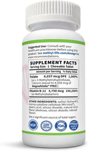 Load image into Gallery viewer, Premium Methylated B12 and Folate Supplement – 90 Chewable Tablets for Vitality