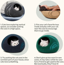 Load image into Gallery viewer, Sleek Dual-Use Cat Cave - 100% Wool Hideaway and Sleep Space for Indoor Cats