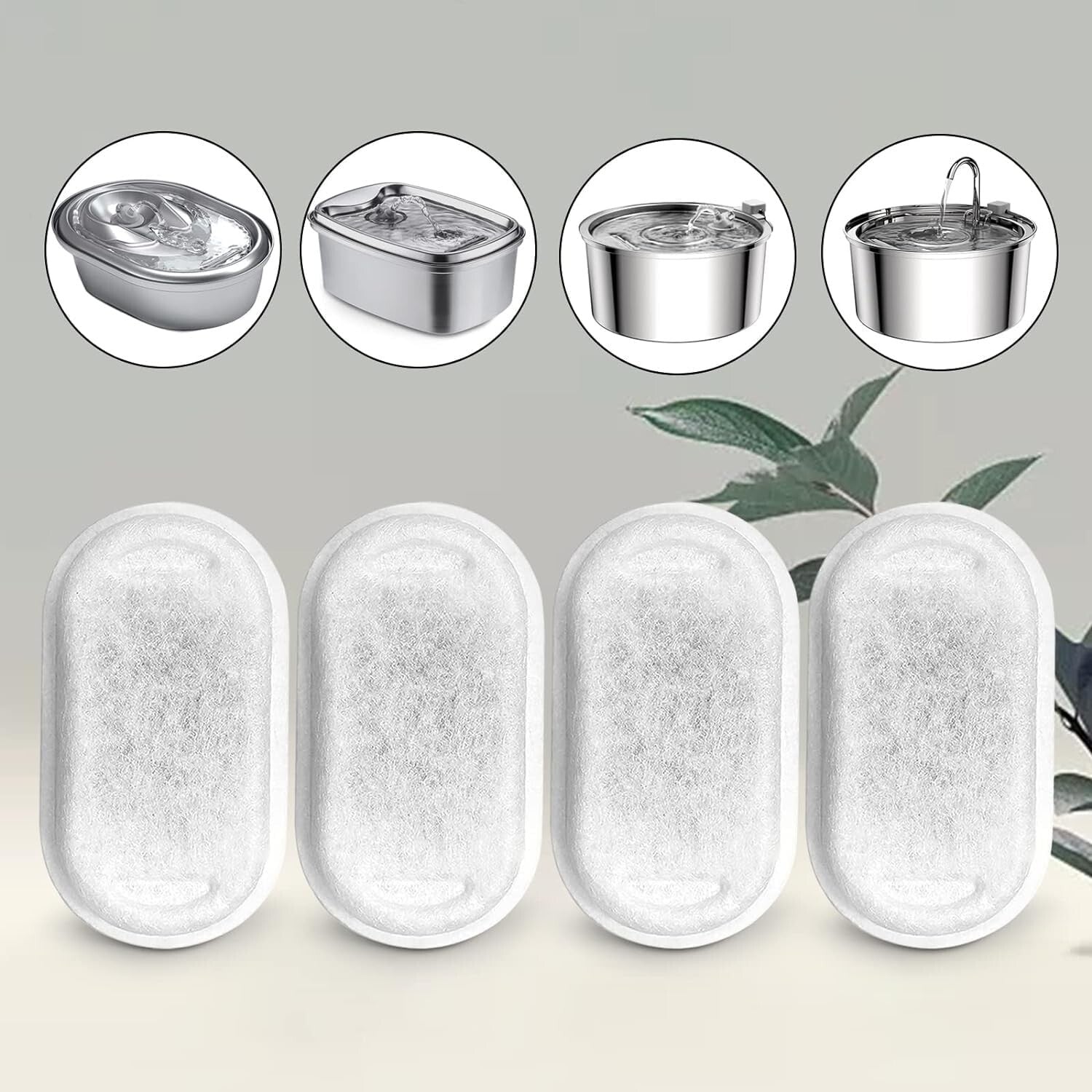 High-Efficiency Pet Water Fountain Filters with 24 Sponge Replacements Included