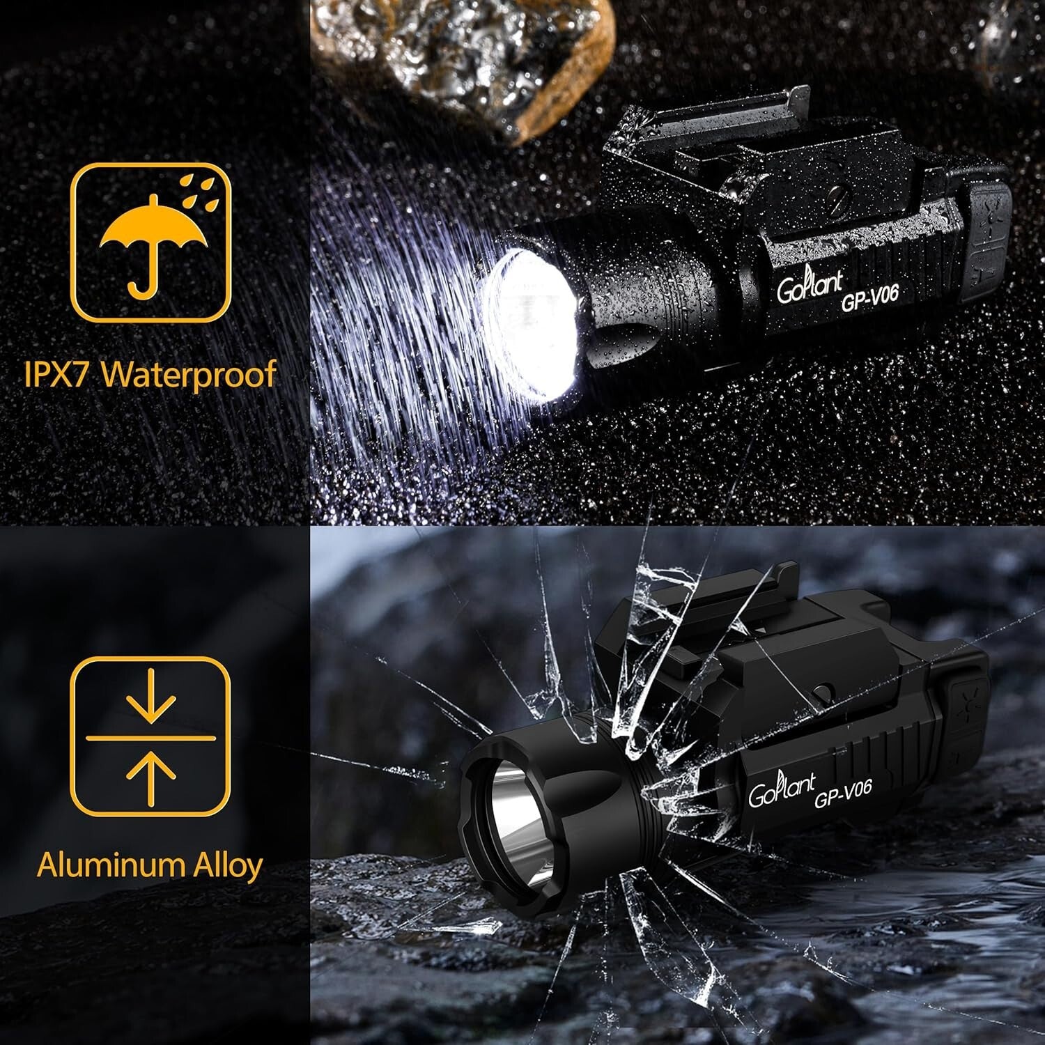 Rechargeable 1500 Lumens Laser Flashlight - Long Runtime for Tactical Operations