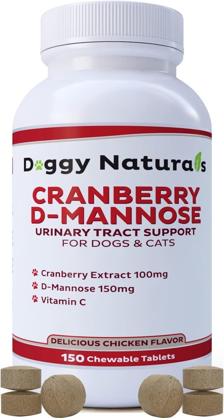 Veterinary Strength Cranberry D-Mannose – 50 Tablets for UTI Prevention in Pets