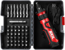 Load image into Gallery viewer, Cordless Electric Screwdriver with Circuit Sensor &amp; 45-Piece Bit Set - Red/Black
