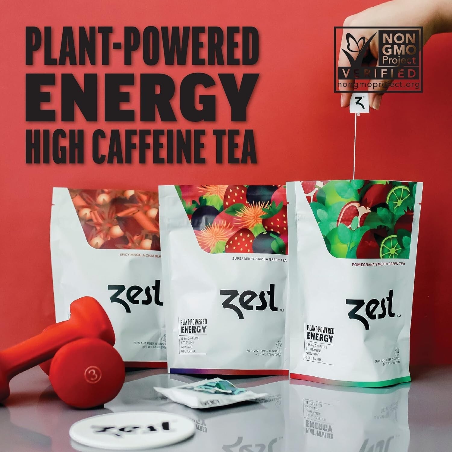 High Caffeine Energy Tea Sampler - Keto-Friendly 80 Bags of Black & Green Tea