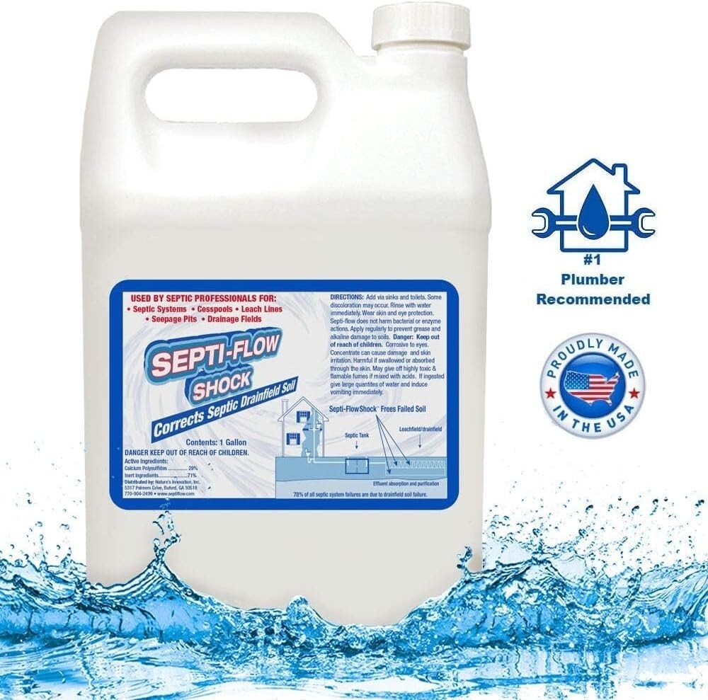 1 Gallon Shock Septic Drainfield Repair Solution - Biodegradable & Effective