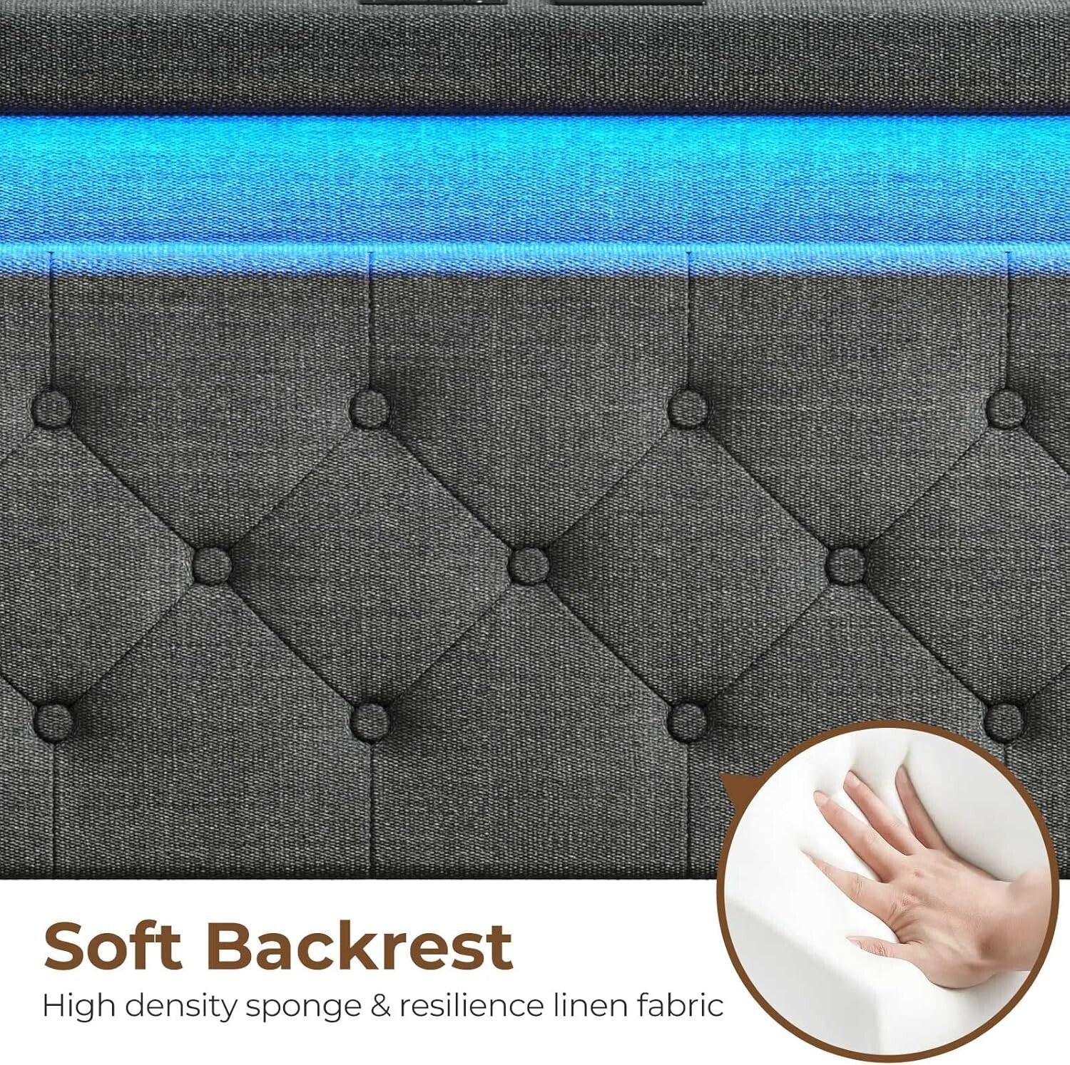 Full Size Bed Frame with USB Charging & LED Lights - 4 Storage Drawers Included