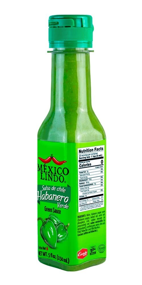 Extra Spicy Green Habanero Hot Sauce - 75,900 Scoville - 5 Oz Bottles (12 Count)