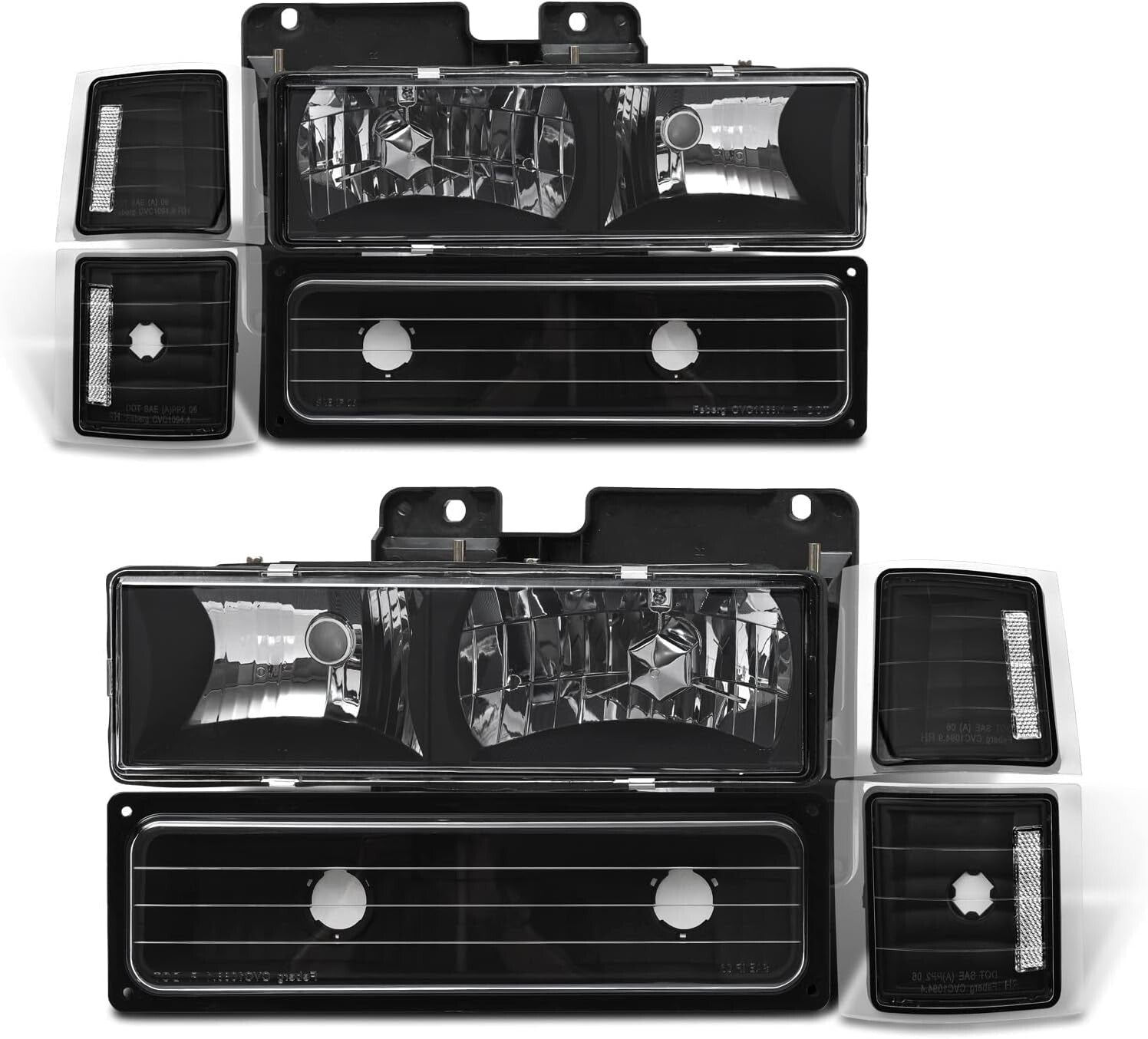 Crystal Clear Reflector Headlights for 1994-1998 Chevy Silverado/Suburban/Tahoe