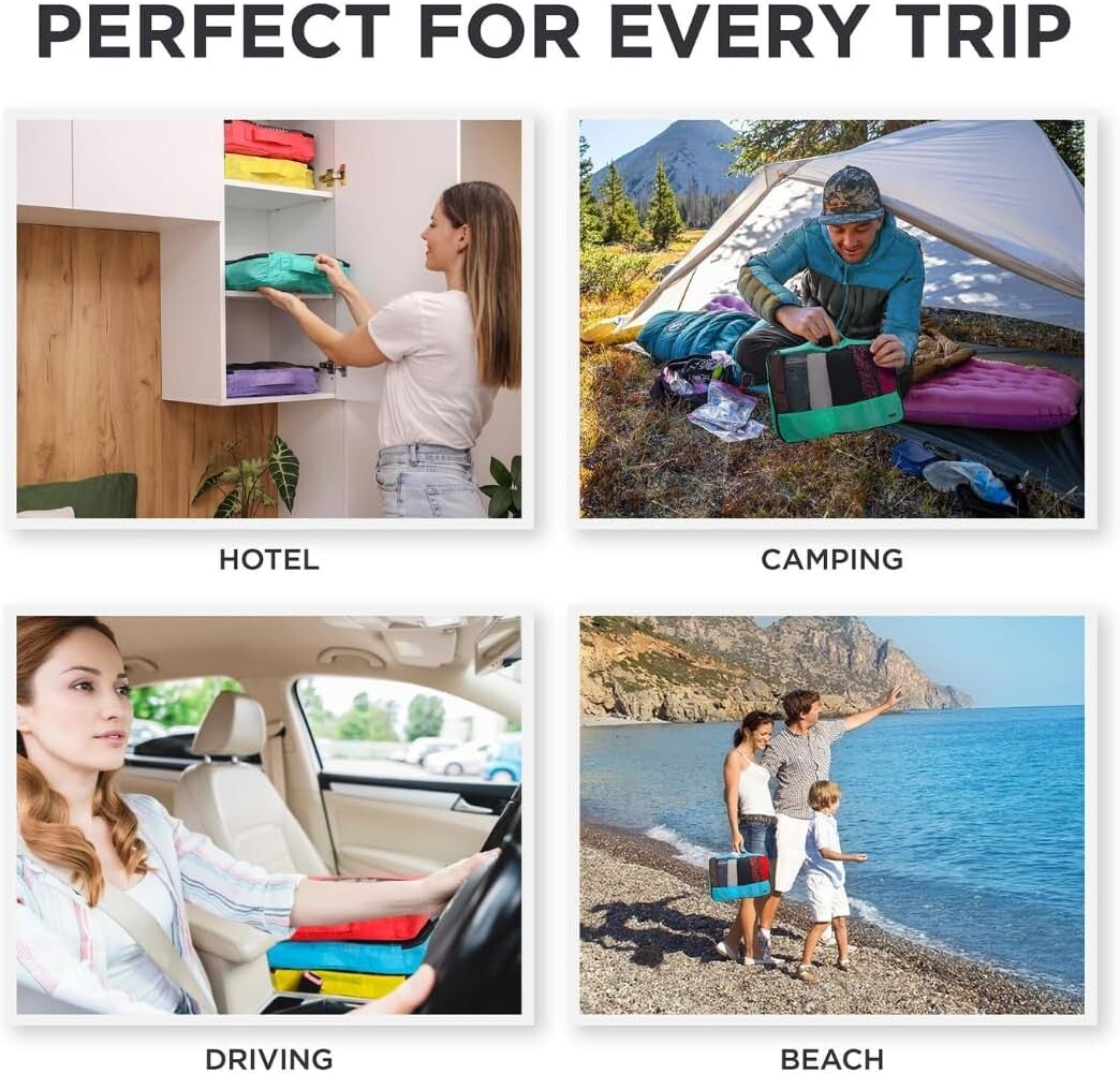 Stylish Blue Packing Cubes - Space-Saving Organizers for Convenient Travel