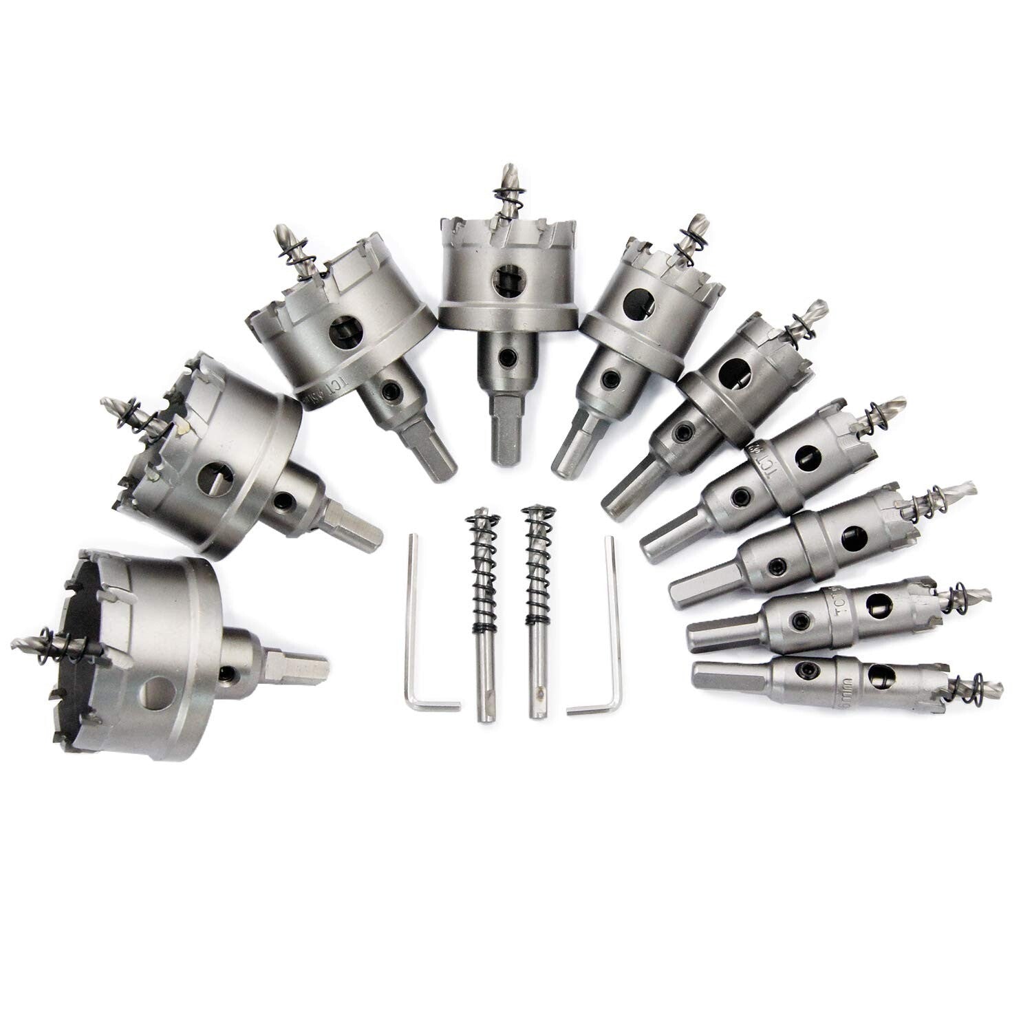 14-Piece TCT Hole Saw Kit - Tungsten Alloy Drill Bits for Metal Cutting