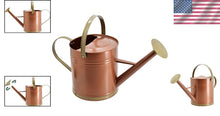 Load image into Gallery viewer, Vintage-Style 2.6 Gal Watering Can - Elegant Shiny Galvanized Metal and Bronze