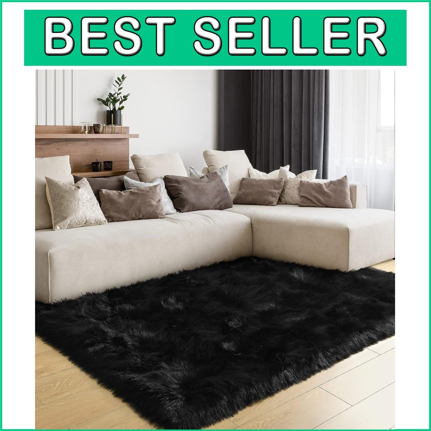 Cozy White Faux Fur Area Rug 3x5 Feet - Machine Washable and Soft for Home Decor