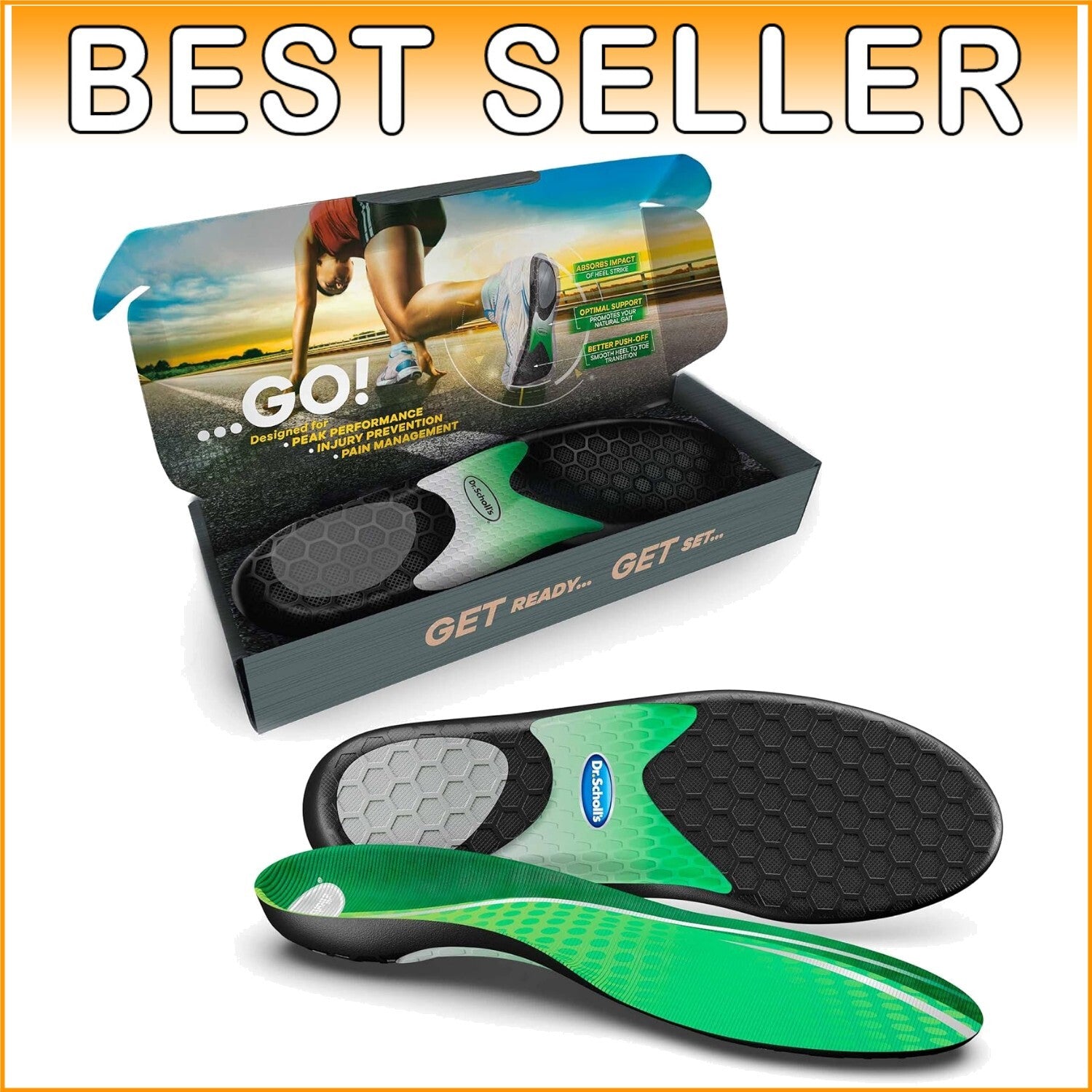 Shock-Absorbing Running Insoles for Men & Women - Prevent Plantar Fasciitis